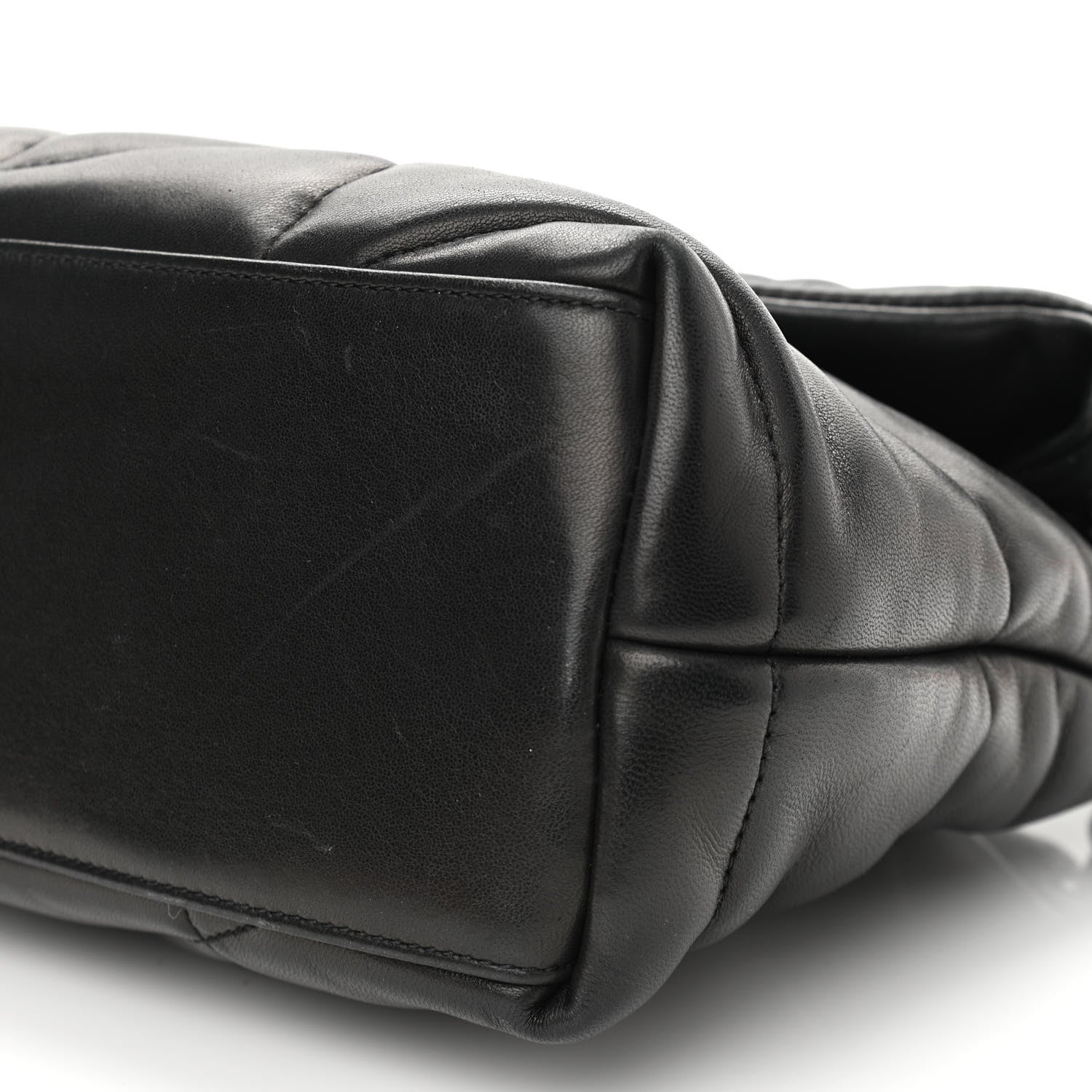 Saint Laurent Lambskin Quilted Small Loulou Puffer Monogram Chain Satchel Black 10 of 10
