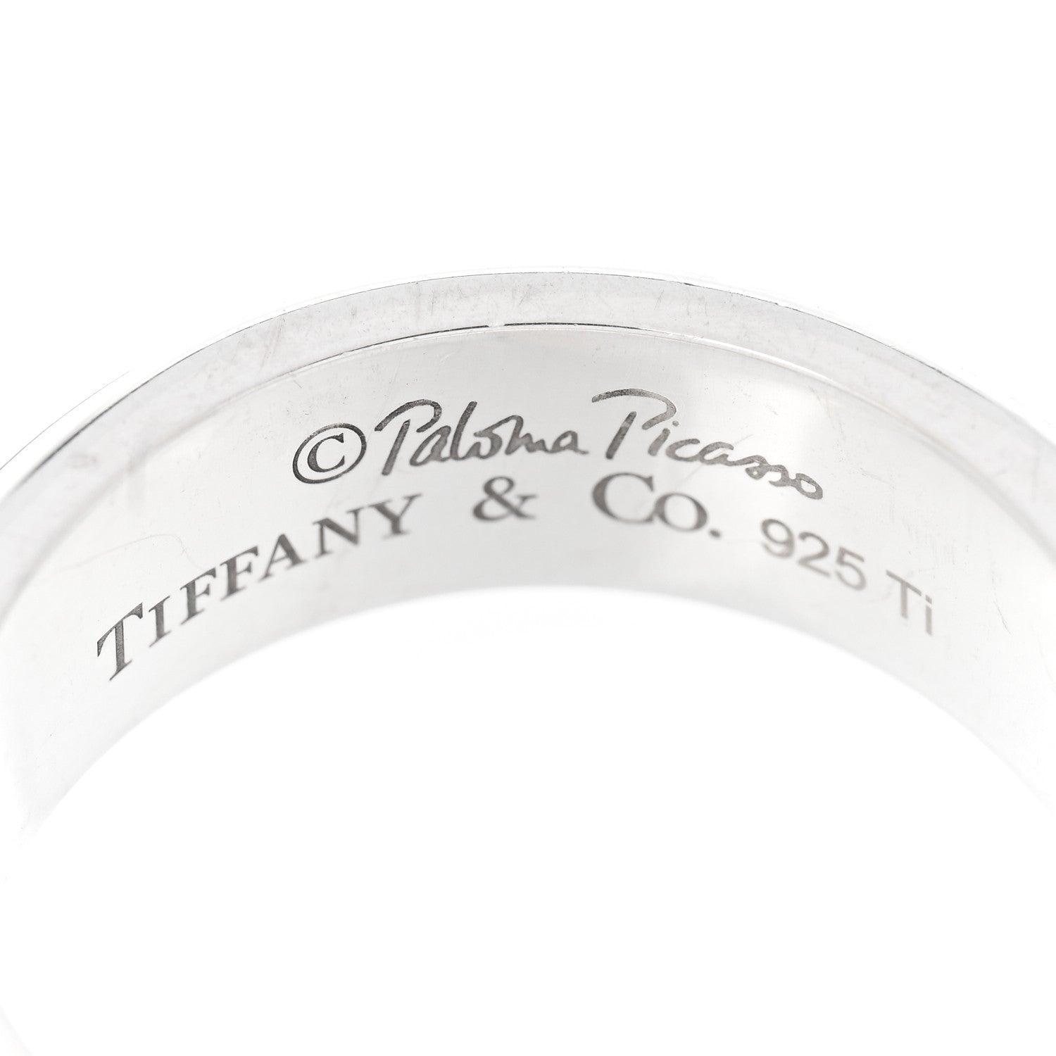Tiffany Sterling Silver Titanium Turbo Band Ring 62 10 4 of 4