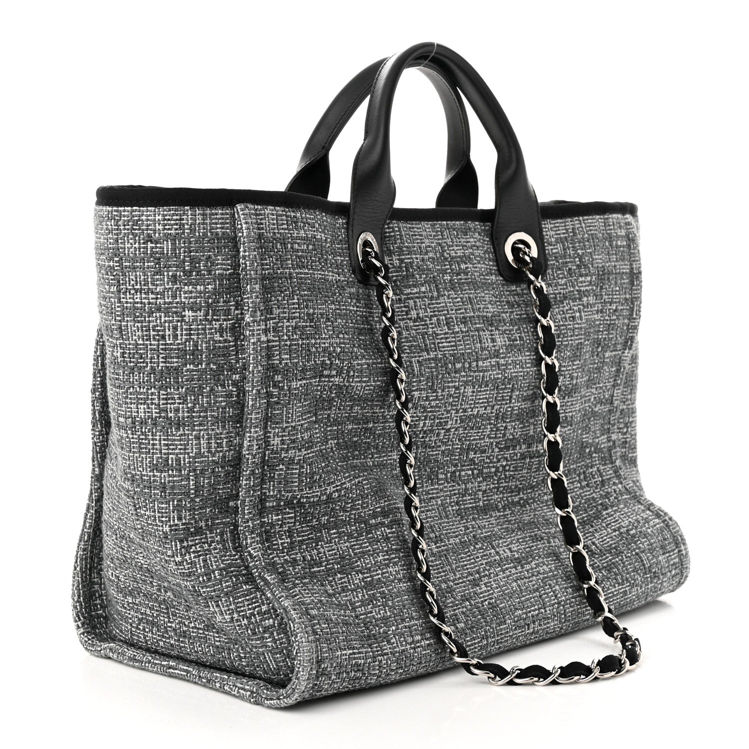 Chanel Canvas Medium Deauville Tote Charcoal 3 of 10
