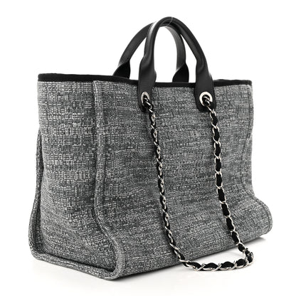 Chanel Canvas Medium Deauville Tote Charcoal 3 of 10