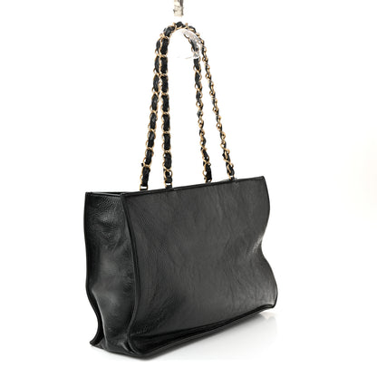 Chanel Shiny Aged Calfskin Shopping Bag Black 3 of 10