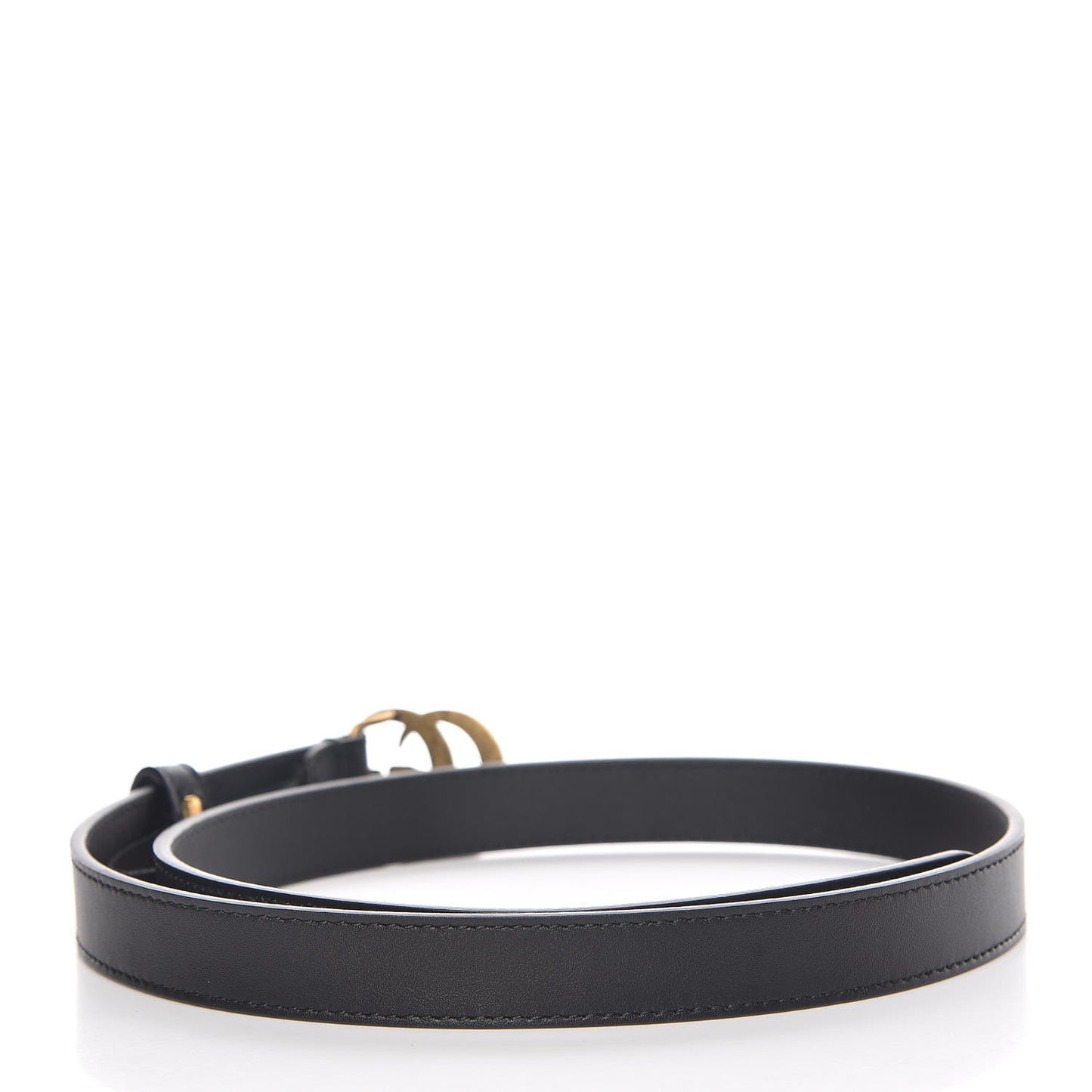 Calfskin Pearl Double G 20mm Belt 75 30 Black Cream
