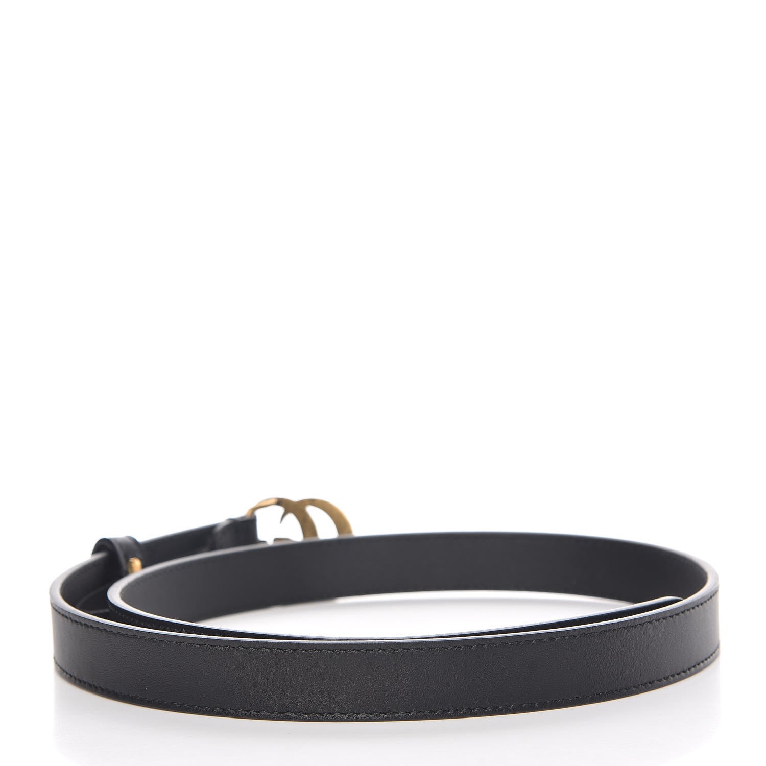 Gucci Calfskin Pearl Double G 20mm Belt 75 30 Black Cream 3 of 6
