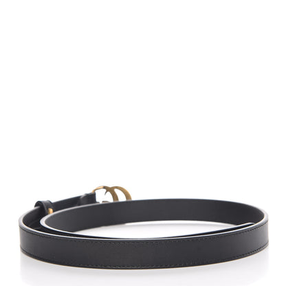 Gucci Calfskin Pearl Double G 20mm Belt 75 30 Black Cream 3 of 6