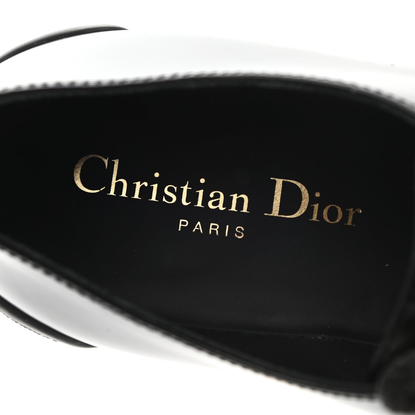 Brushed Calfskin Rubber Dioriron Derby Flat Shoes 8 Black
