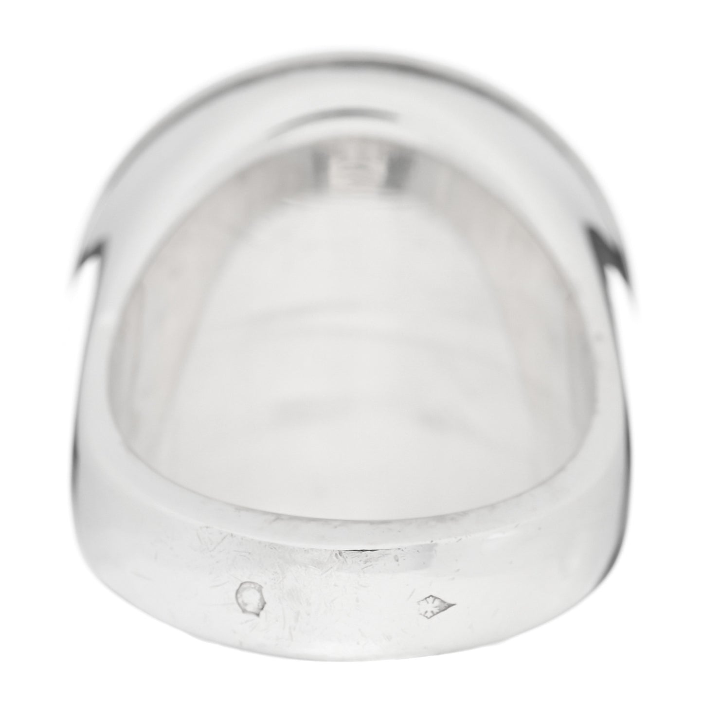 Sterling Silver Enamel Logo Ring 52 6 Black