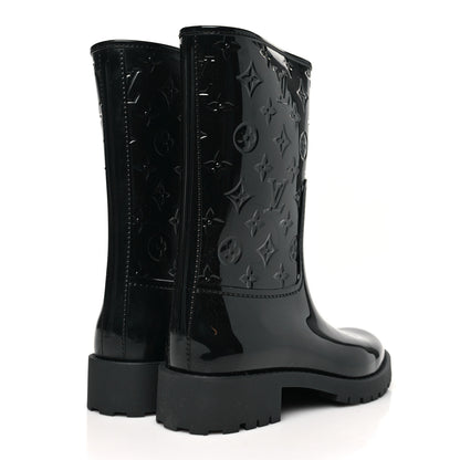 Louis Vuitton Rubber Embossed Monogram Splash Rain Short Boots 38 Black 5 of 8