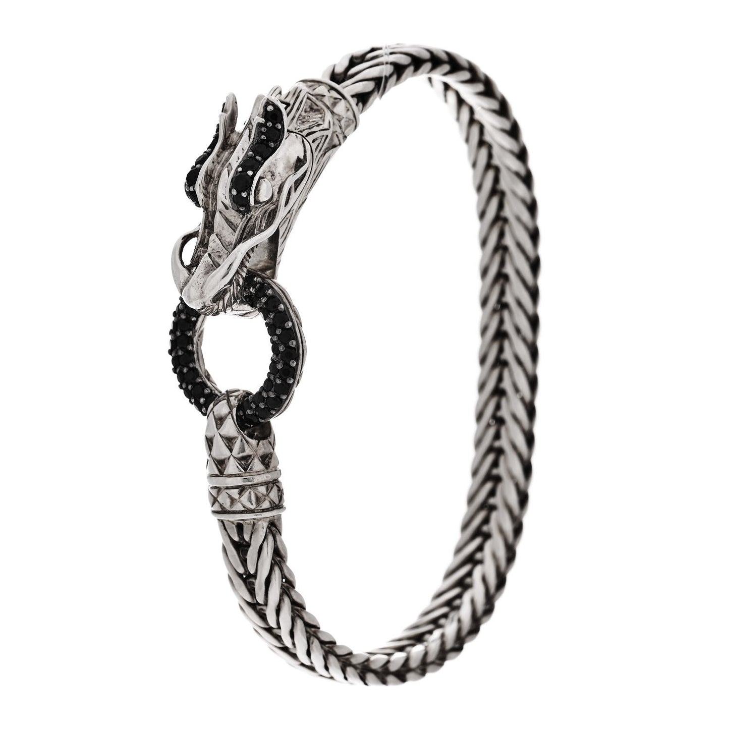 JOHN HARDY Sterling Silver Black Sapphire Legends Naga Station Bracelet