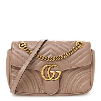 Gucci Calfskin Matelasse Small GG Marmont Shoulder Bag Porcelain Rose 1 of 10