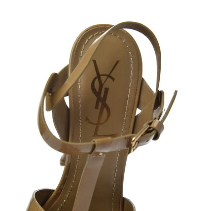 Saint Laurent Patent Tribute 105 Platform Sandals 35.5 Tundra 6 of 16