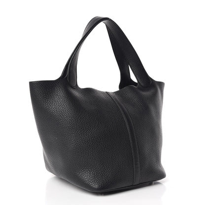 Hermes Taurillon Clemence Picotin Lock 22 MM Black 3 of 10