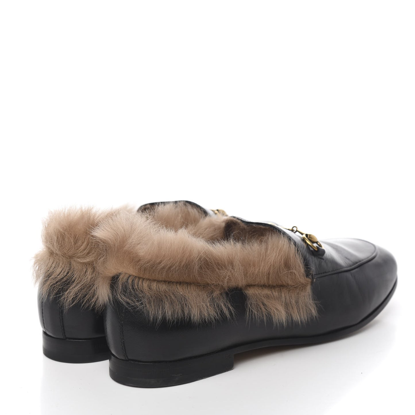 Malaga Kid Fur Womens Jordaan Loafers 40 Black Natural