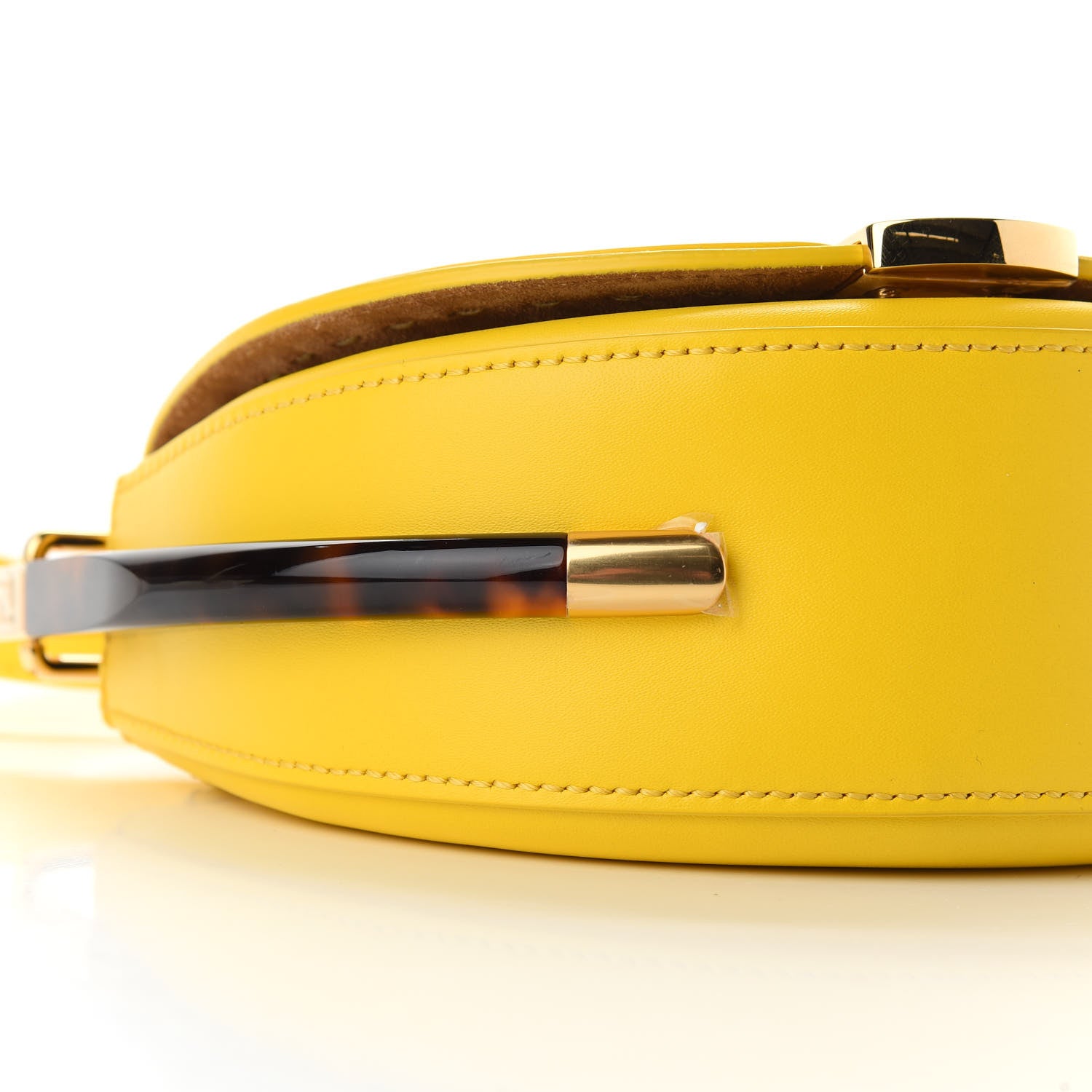Fendi Vitello King Plexiglass Moonlight Shoulder Bag Lemon 8 of 9