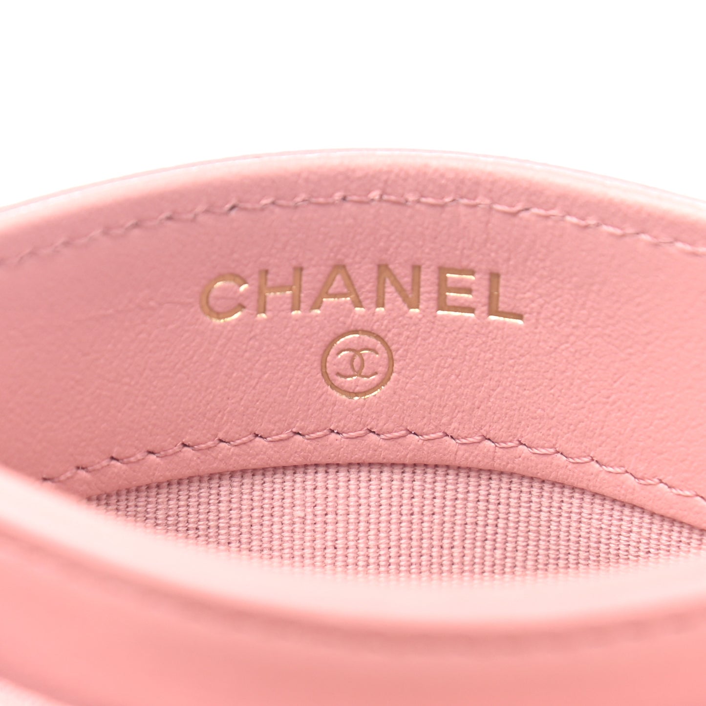 Lambskin Quilted Chanel 19 Card Holder Light Pink