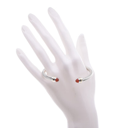 David Yurman Sterling Silver 14K Yellow Gold Carnelian 5mm Cable Classics Bracelet 2 of 5