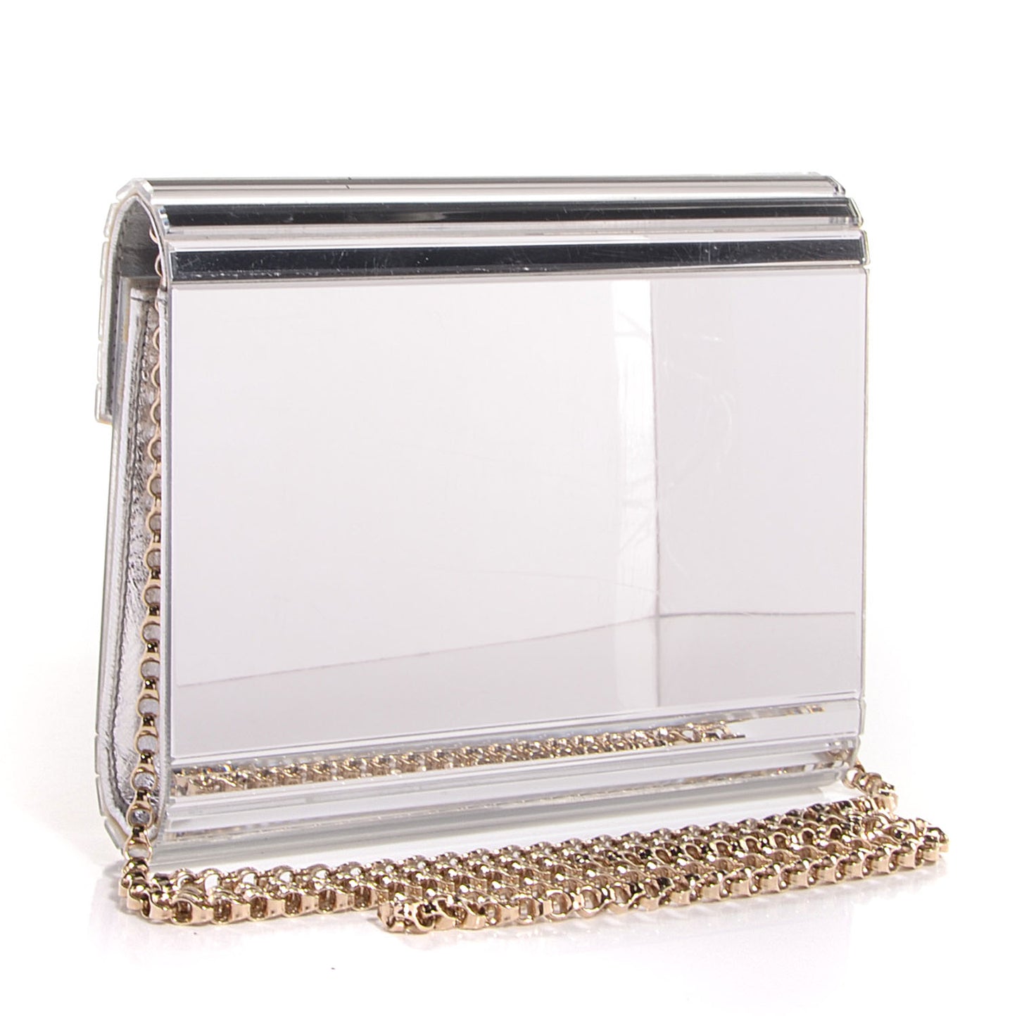 Acrylic Candy Mirro Clutch Silver