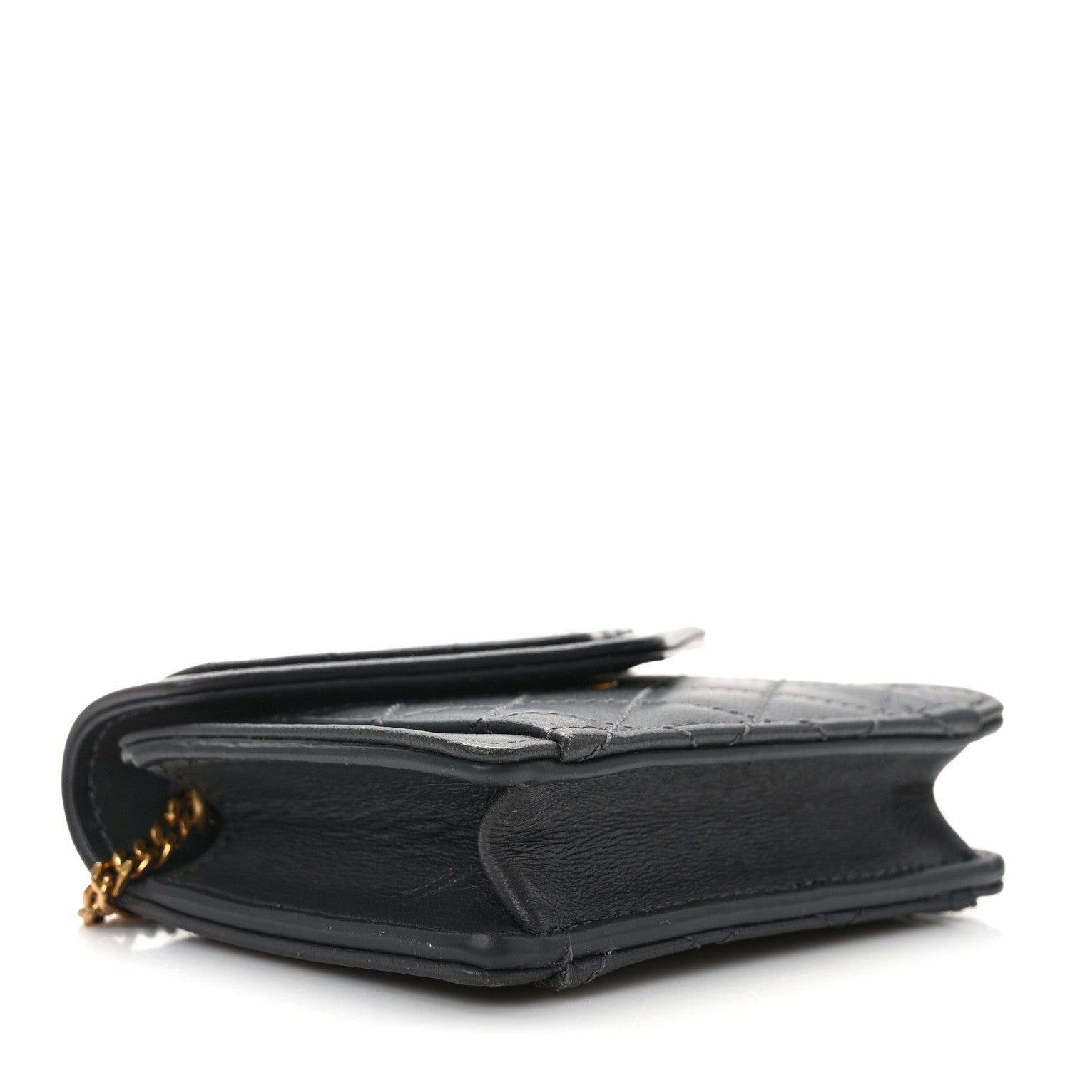Saint Laurent Lambskin Quilted Monogram Micro Gaby Crossbody Bag Storm 4 of 10