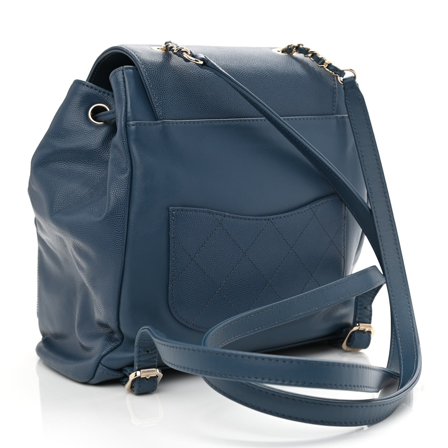 Chanel Caviar Quilted Business Affinity Backpack Blue 3 of 10