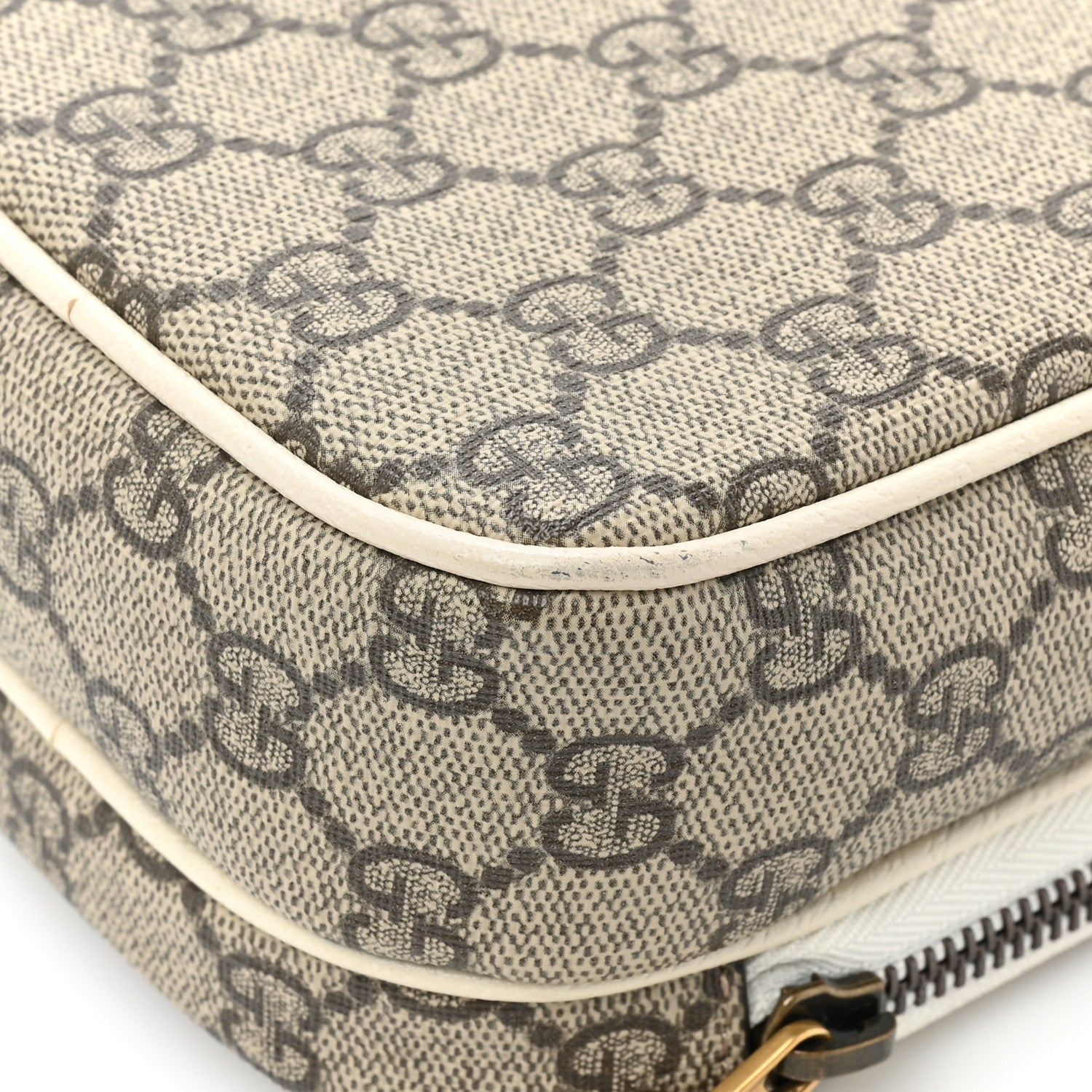 Gucci GG Supreme Monogram Web Mini Ophidia Double Zip Messenger Bag Beige Ebony Mystic White 14 of 16