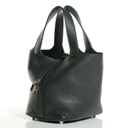 Hermes Taurillon Clemence Picotin Lock 18 Vert Fonce 18 of 30