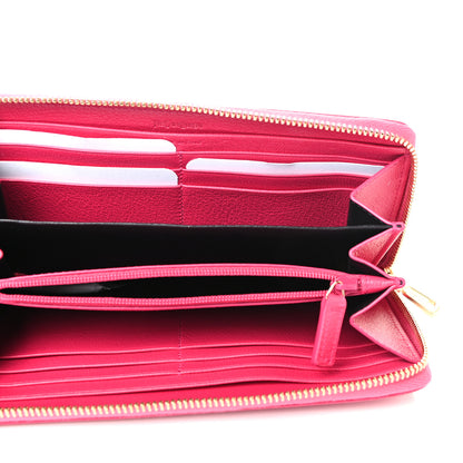 Saint Laurent Chevre Belle De Jour Zip Around Wallet Fuchsia 4 of 4