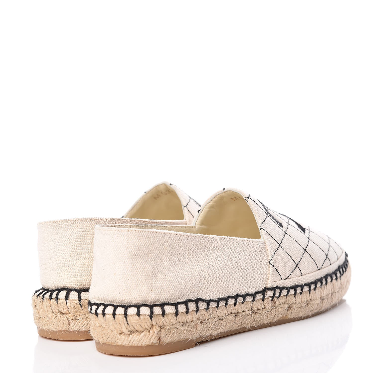 Chanel Fabric Biarritz CC Espadrilles 37 Beige Black 4 of 11