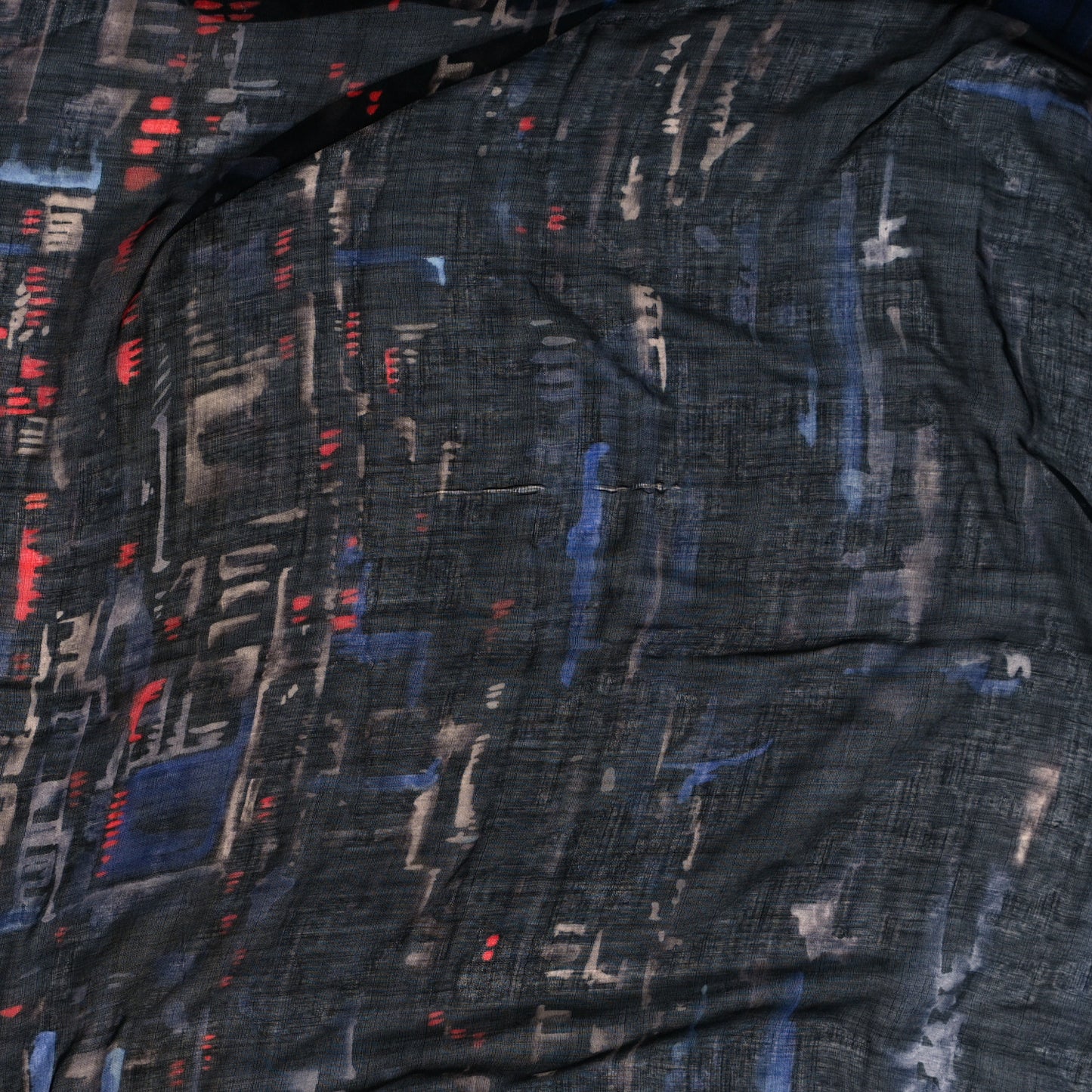 Cashmere Silk City Shawl Black Blue