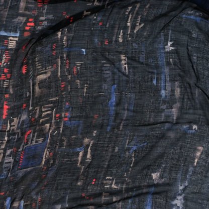 Chanel Cashmere Silk City Shawl Black Blue 4 of 4