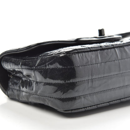 Chanel Patent Metallic Crumpled Calfskin Chevron Quilted Mini Rectangular Flap So Black 8 of 12