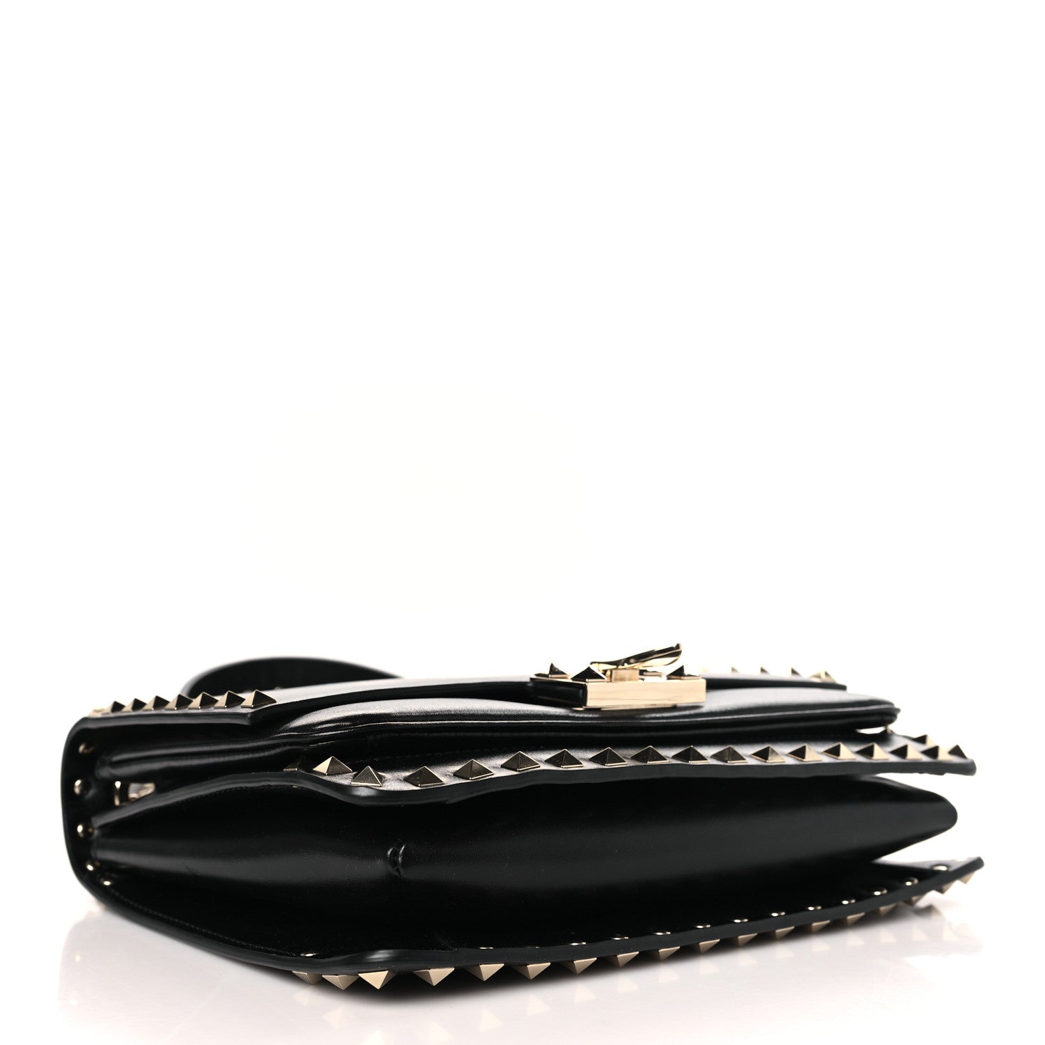 Valentino Garavani Vitello Rockstud Top Handle Shoulder Bag Black 4 of 8