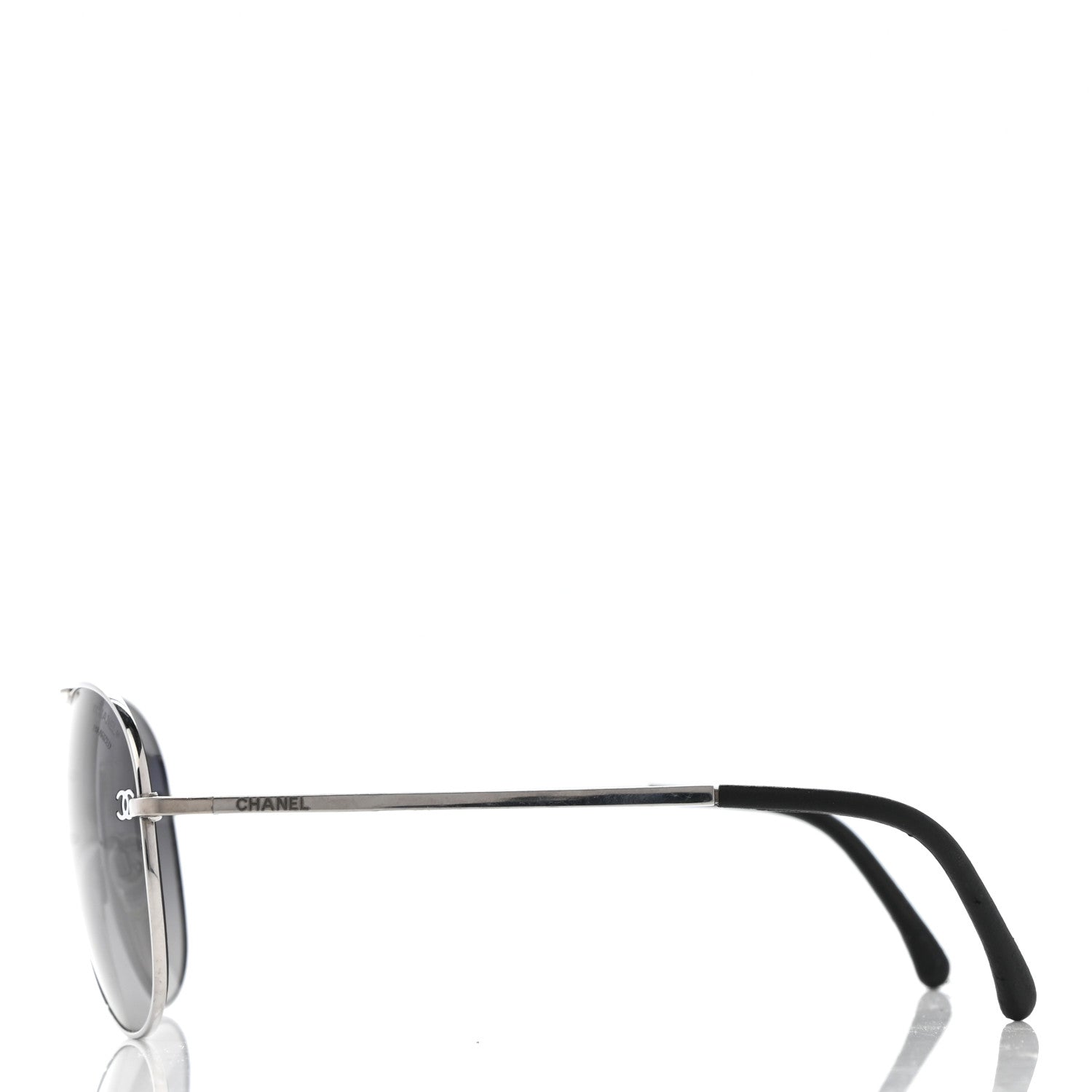 Chanel Metal Polarized Aviator CC Sunglasses 4189-T-Q Silver 3 of 10