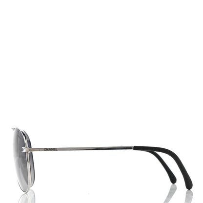 Chanel Metal Polarized Aviator CC Sunglasses 4189-T-Q Silver 3 of 10