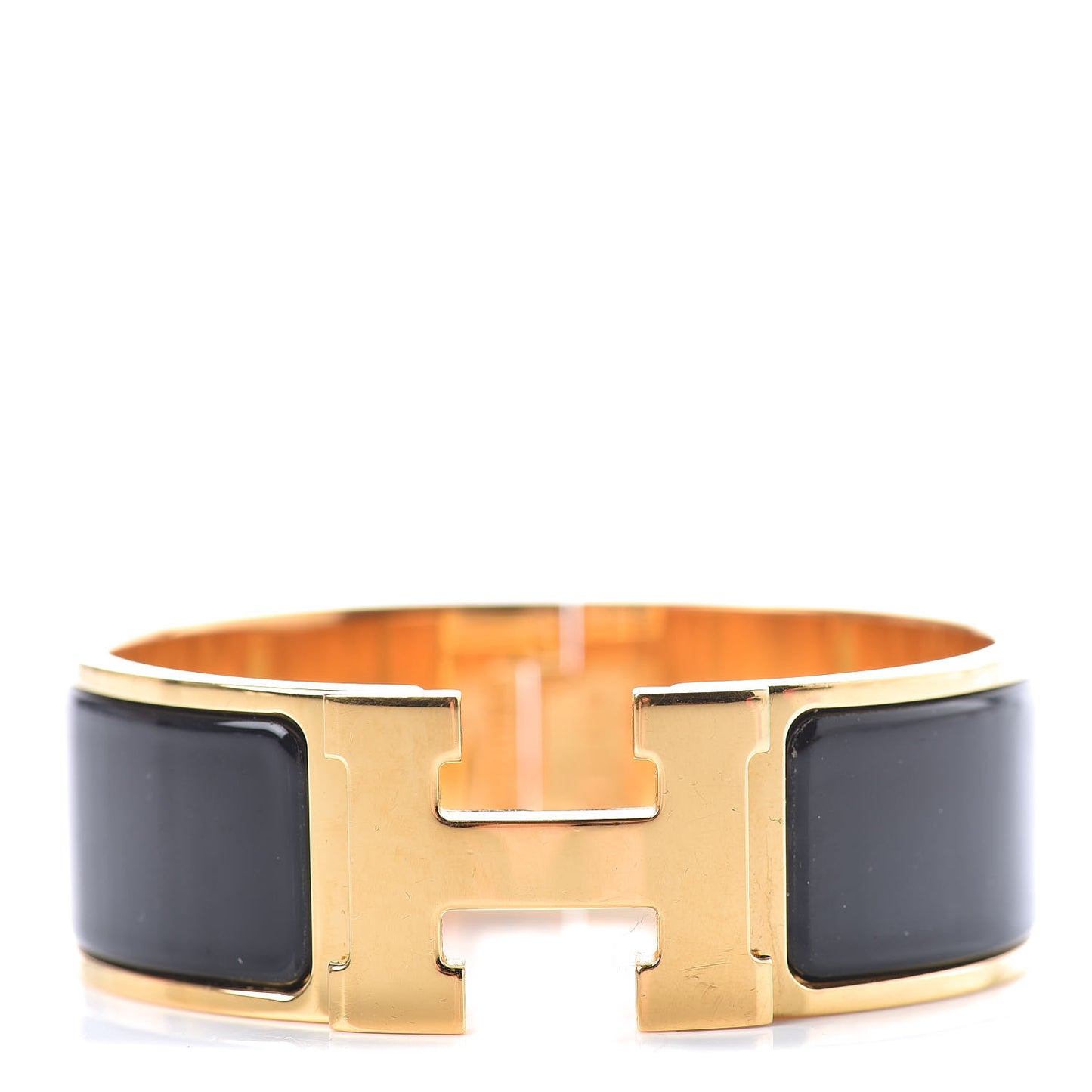 Enamel Wide Clic Clac H Bracelet PM Black