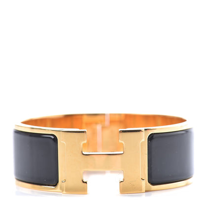 Hermes Enamel Wide Clic Clac H Bracelet PM Black 1 of 5