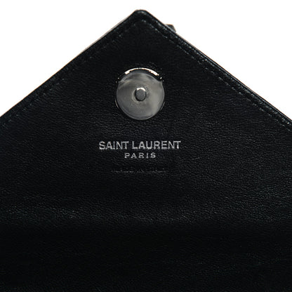 Saint Laurent Sheepskin Matelasse Chevron Monogram College Chain Wallet Black 6 of 6