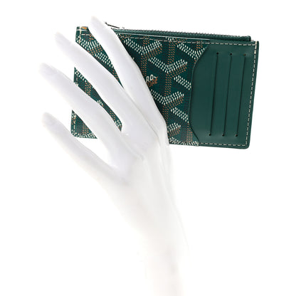 Goyard Goyardine Bourbon Zipped Card Holder Green 2 of 7