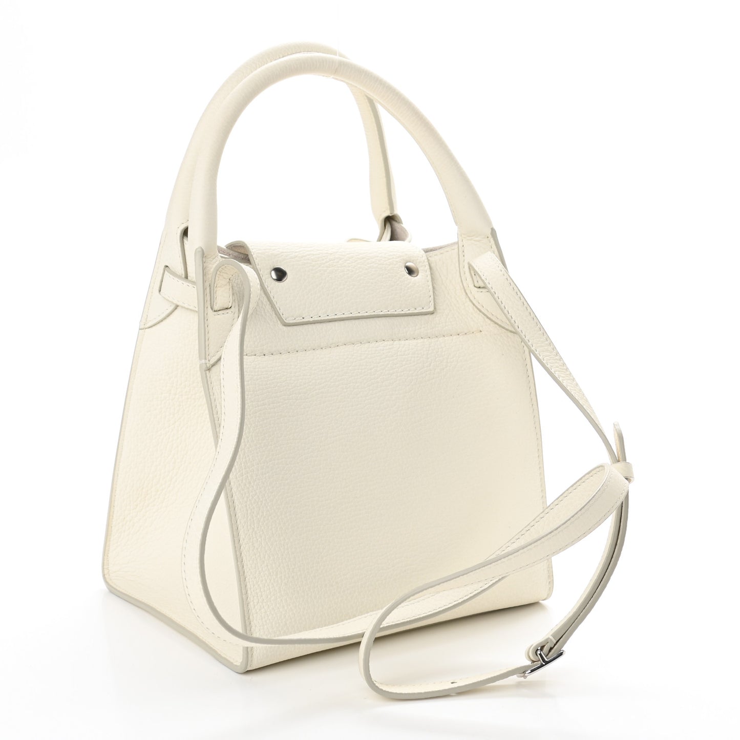 Supple Grained Calfskin Nano Big Bag White