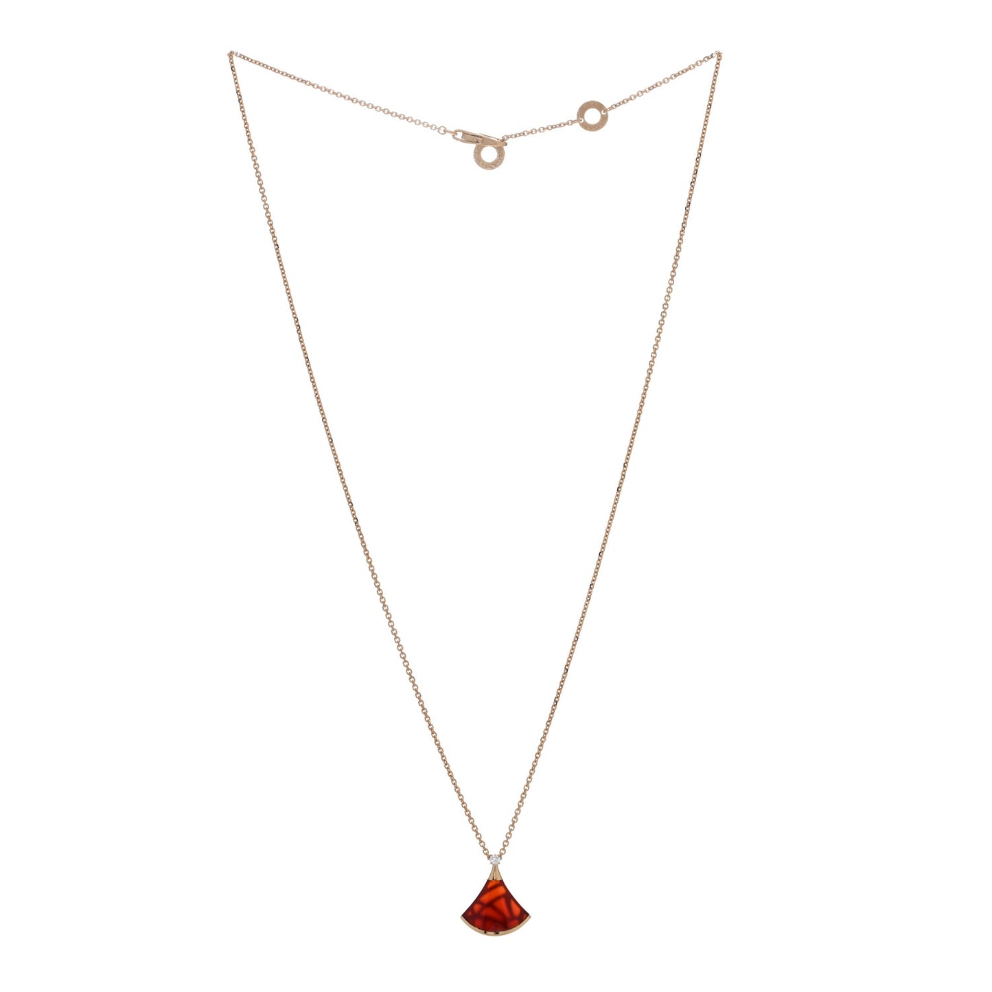 18K Rose Gold Diamond Carnelian Divas' Dream Pendant Necklace