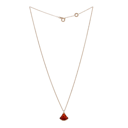 Bulgari 18K Rose Gold Diamond Carnelian Divas' Dream Pendant Necklace 3 of 5