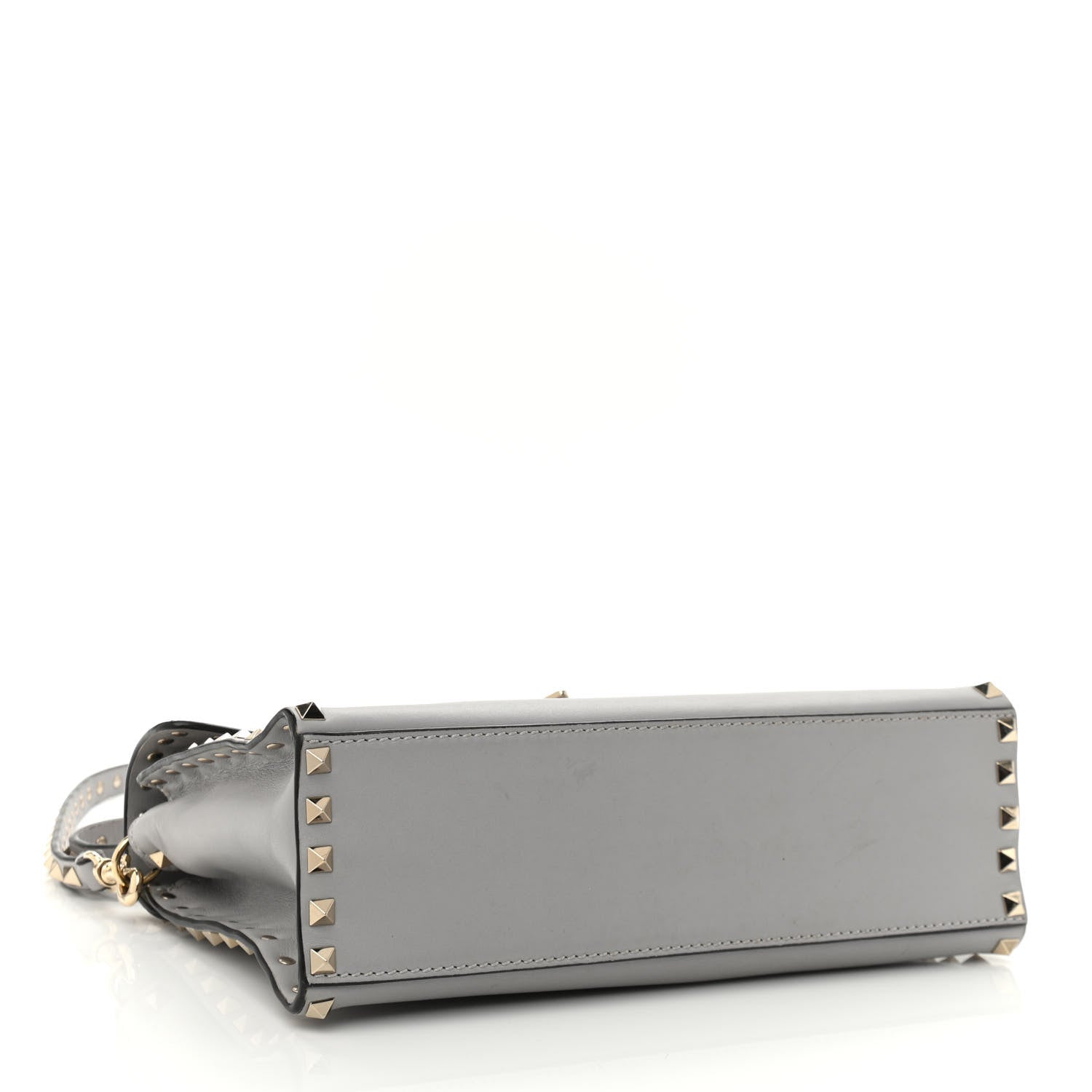 Valentino Garavani Vitello Rockstud Single Handle Flap Bag Pastel Grey 4 of 14