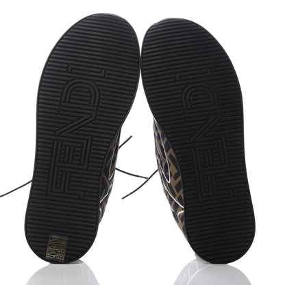 Fendi Stretch Fabric FFreedom Sneakers 39 Tobacco Black White 5 of 10