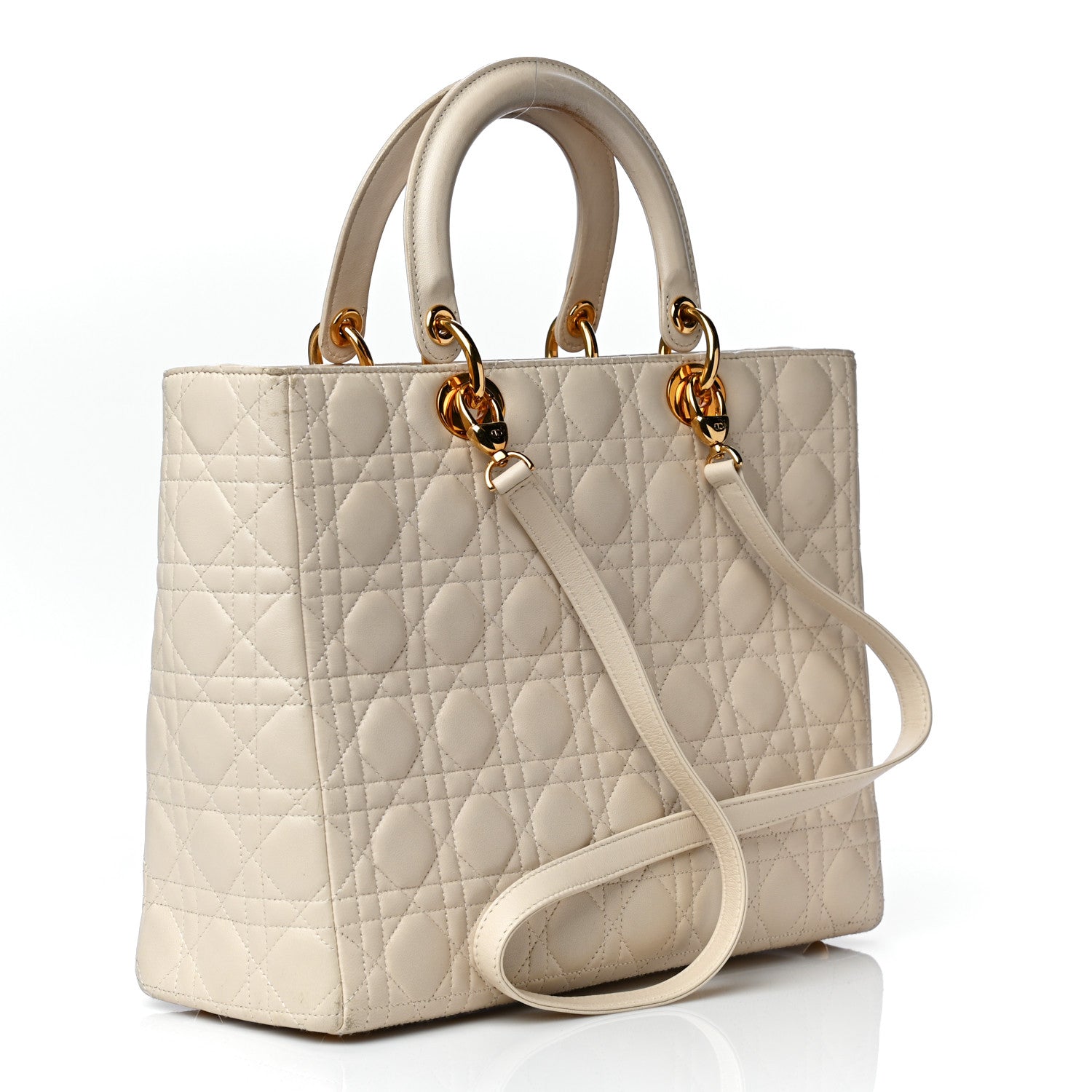 Christian Dior Lambskin Cannage Large Lady Dior Light Beige 2 of 35