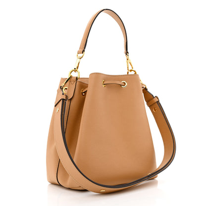 Louis Vuitton Calfskin Lockme Bucket MM Arizona Beige 3 of 10