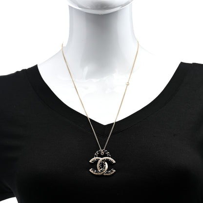 Chanel Lambskin CC Chain Necklace Gold Black 2 of 5