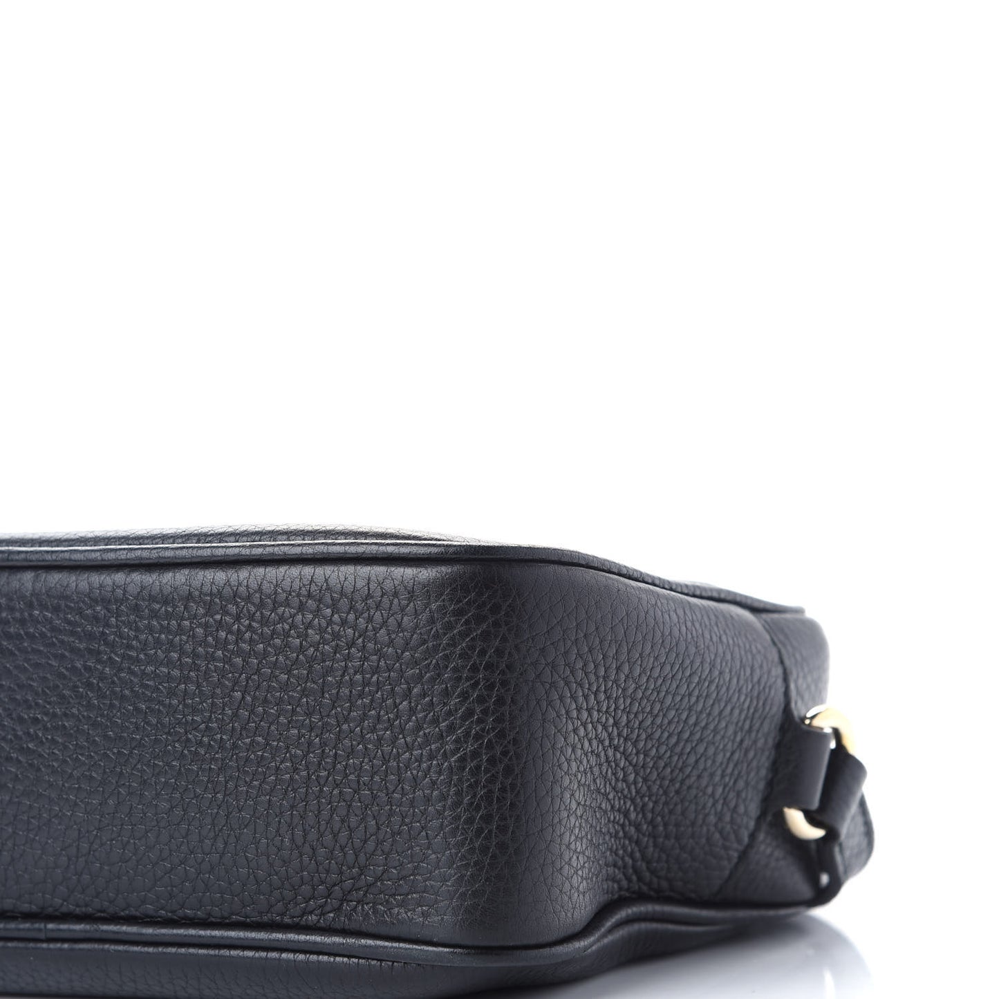 Pebbled Calfskin Small Soho Disco Bag Black