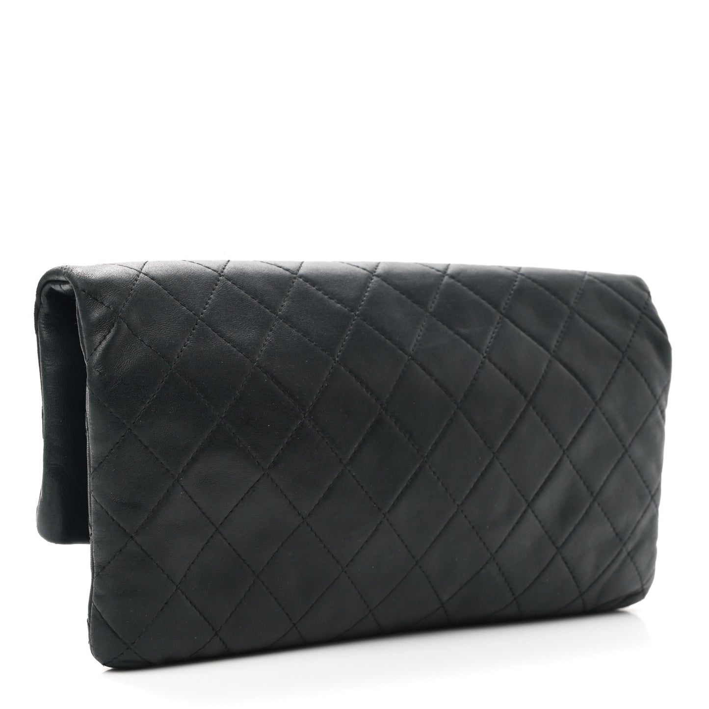 Lambskin Quilted CC Beauty Clutch Black