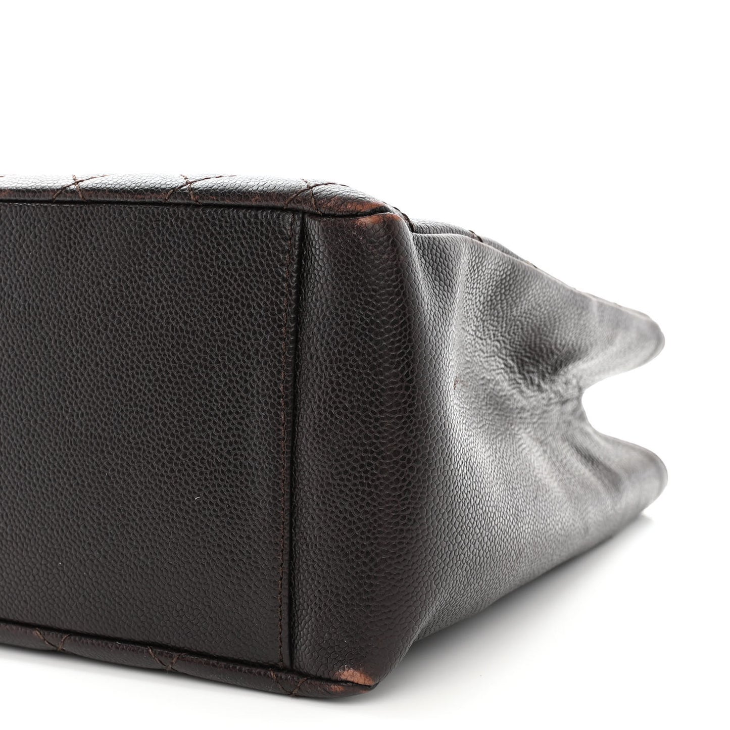 Caviar Quilted Grand Shopping Tote GST Dark Brown
