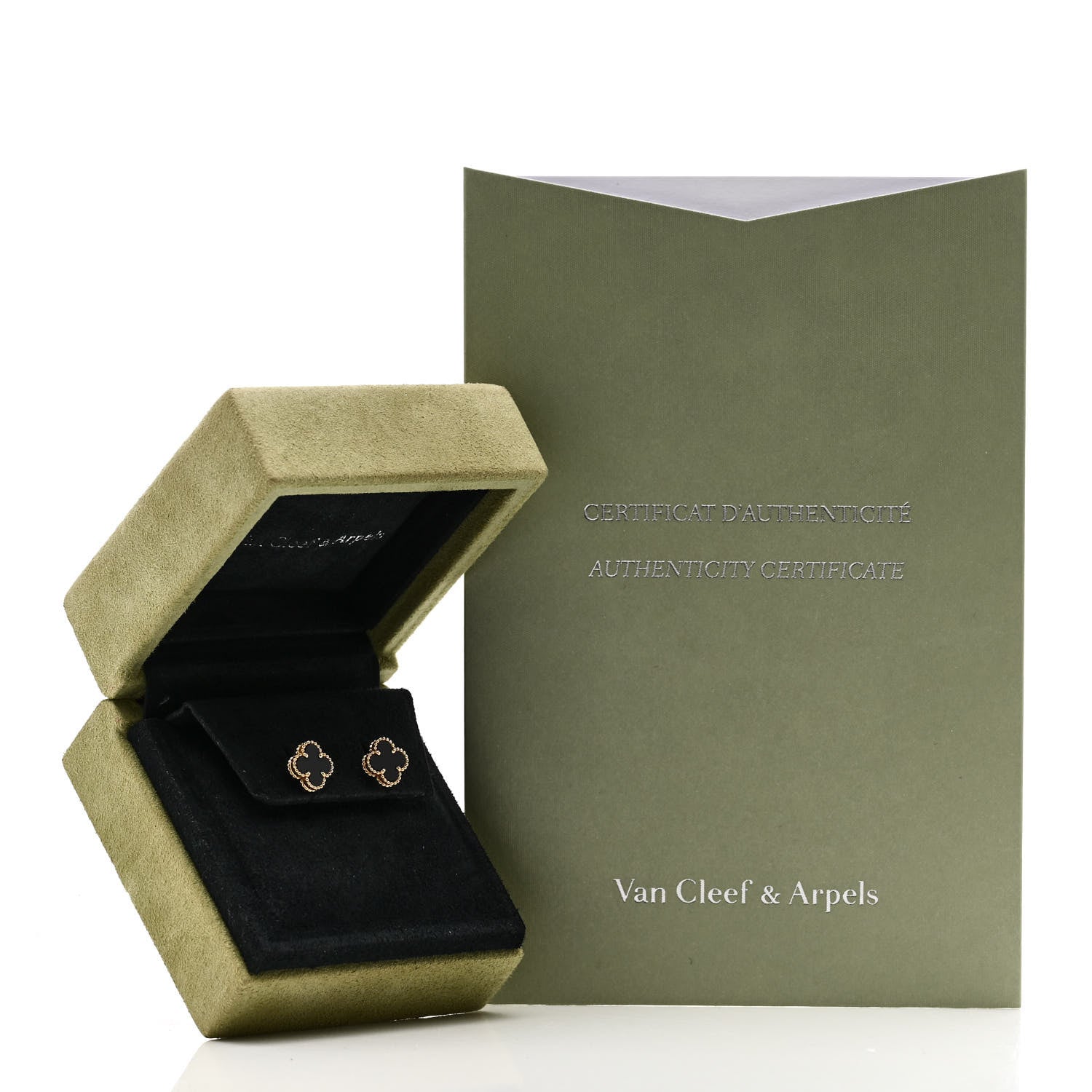 Van Cleef & Arpels VAN CLEEF & ARPELS 18K Yellow Gold Black Onyx Sweet Alhambra Earrings 5 of 5