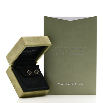 Van Cleef & Arpels VAN CLEEF & ARPELS 18K Yellow Gold Black Onyx Sweet Alhambra Earrings 5 of 5