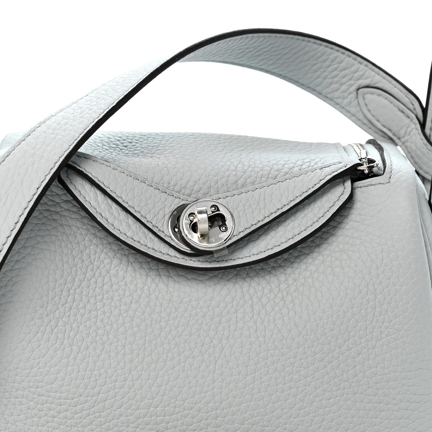 Hermes Taurillon Clemence Mini Lindy 20 Bleu Pale 7 of 9